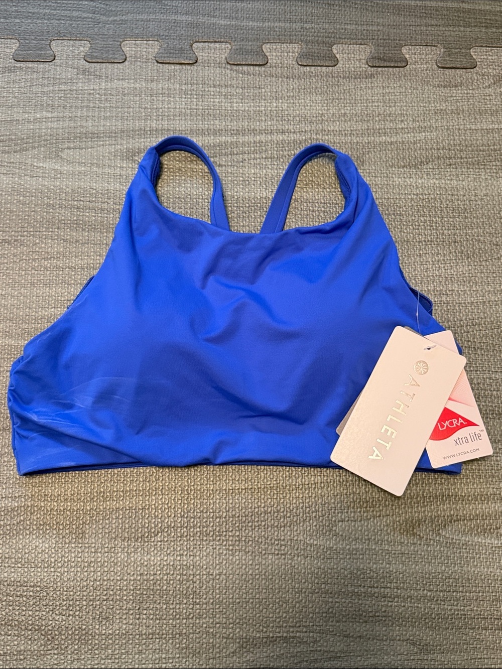Athleta Cobalt High-Neck Swim Top